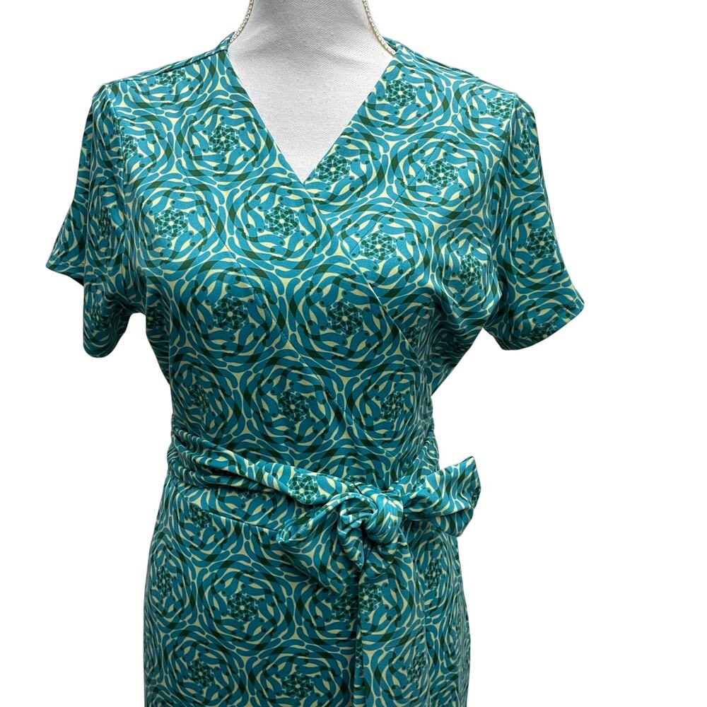 Lesley Evers Kaleidoscope Print True Wrap Dress Size XL - Picture 3 of 11